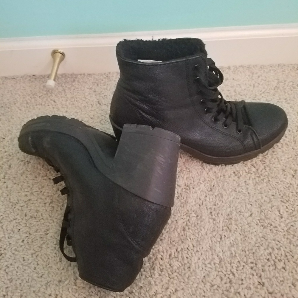 Topshop Black Heeled Booties